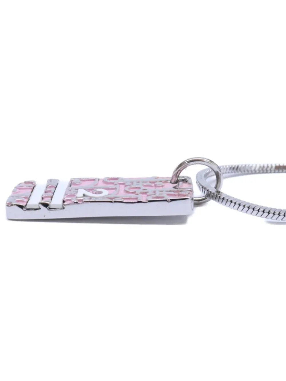 Dior Trotter Plate Necklace Pink